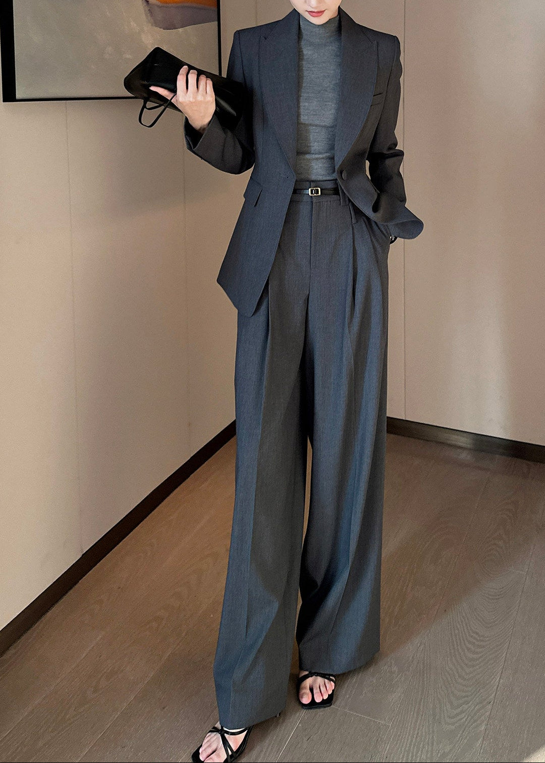 One Button Wide Pants Suit　R197