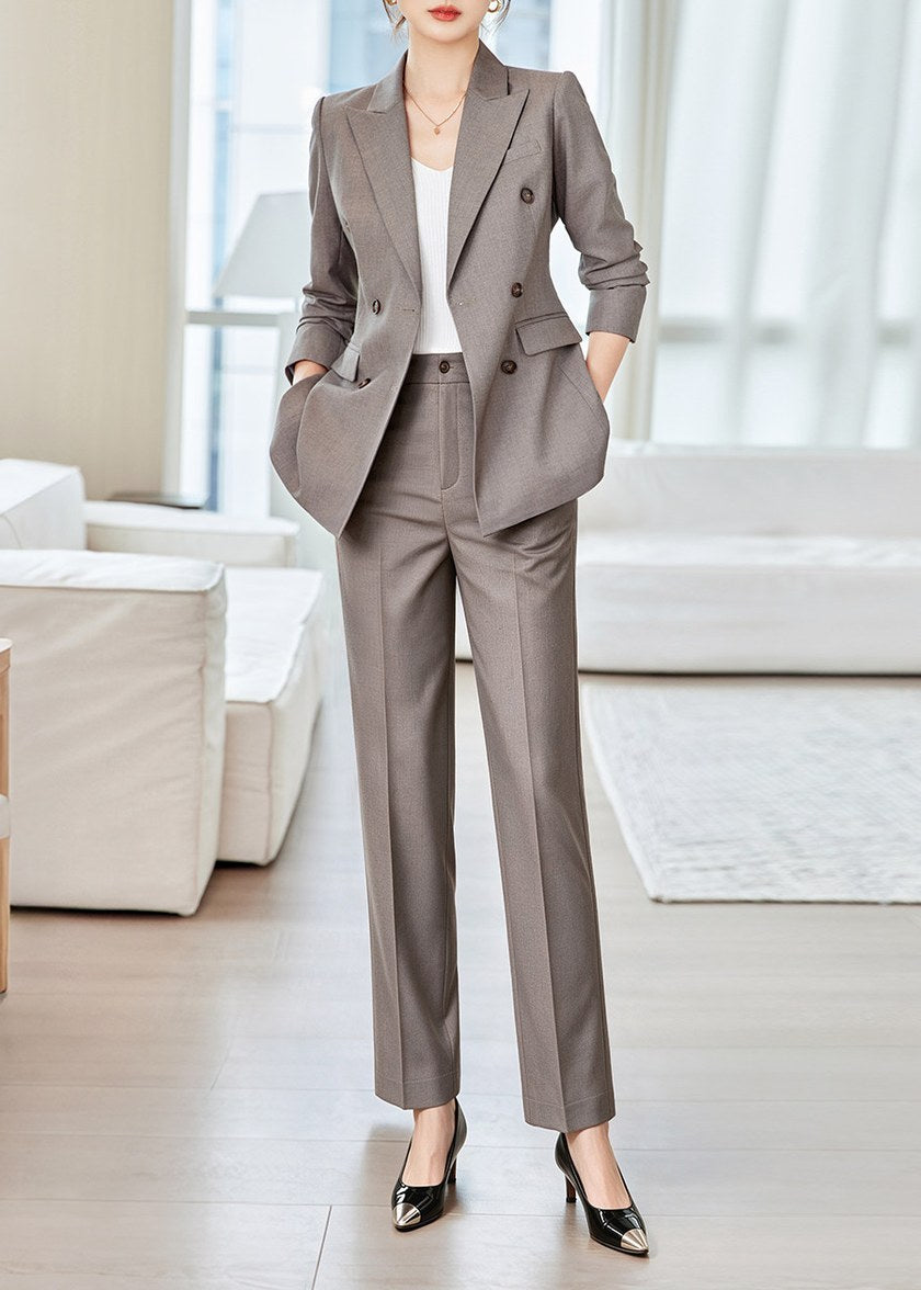 Double Breasted Tailored Pants Suit　R246