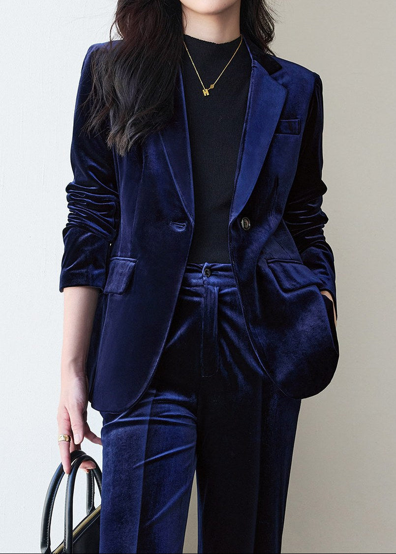 Velvet Single Button Pants Suit　R250