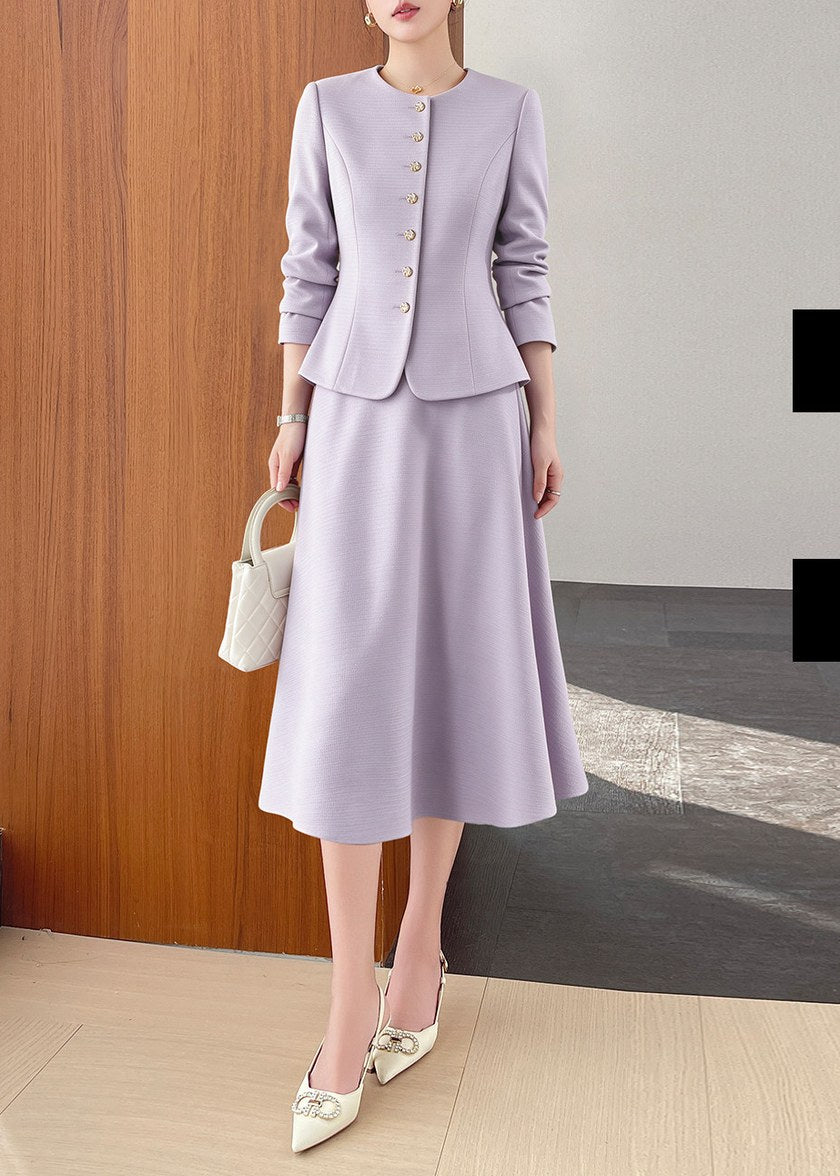 Round Neck Jacket Skirt Set　R251