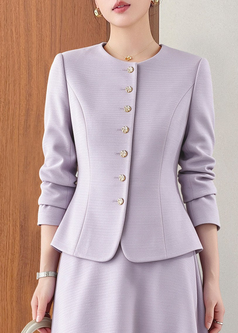 Round Neck Jacket Skirt Set　R251