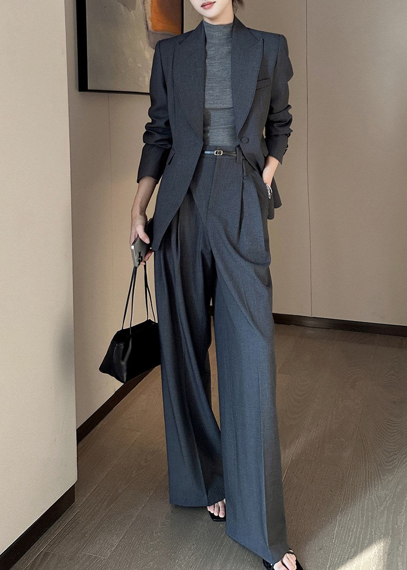 One Button Wide Pants Suit　R197