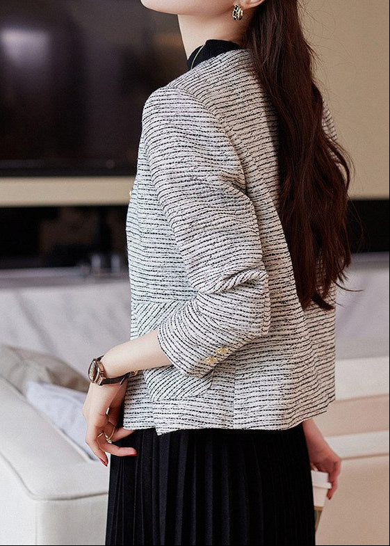 Textured Tweed Collarless Jacket　R171
